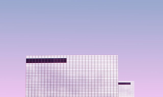 Moderne Architektur vor lila Himmel